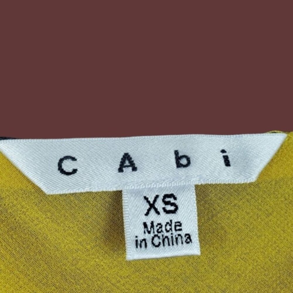 Cabi Womens Sleeveless Mustard Yellow Tie Bow Chiffon Cami Tank Top Size XS - Picture 5 of 6